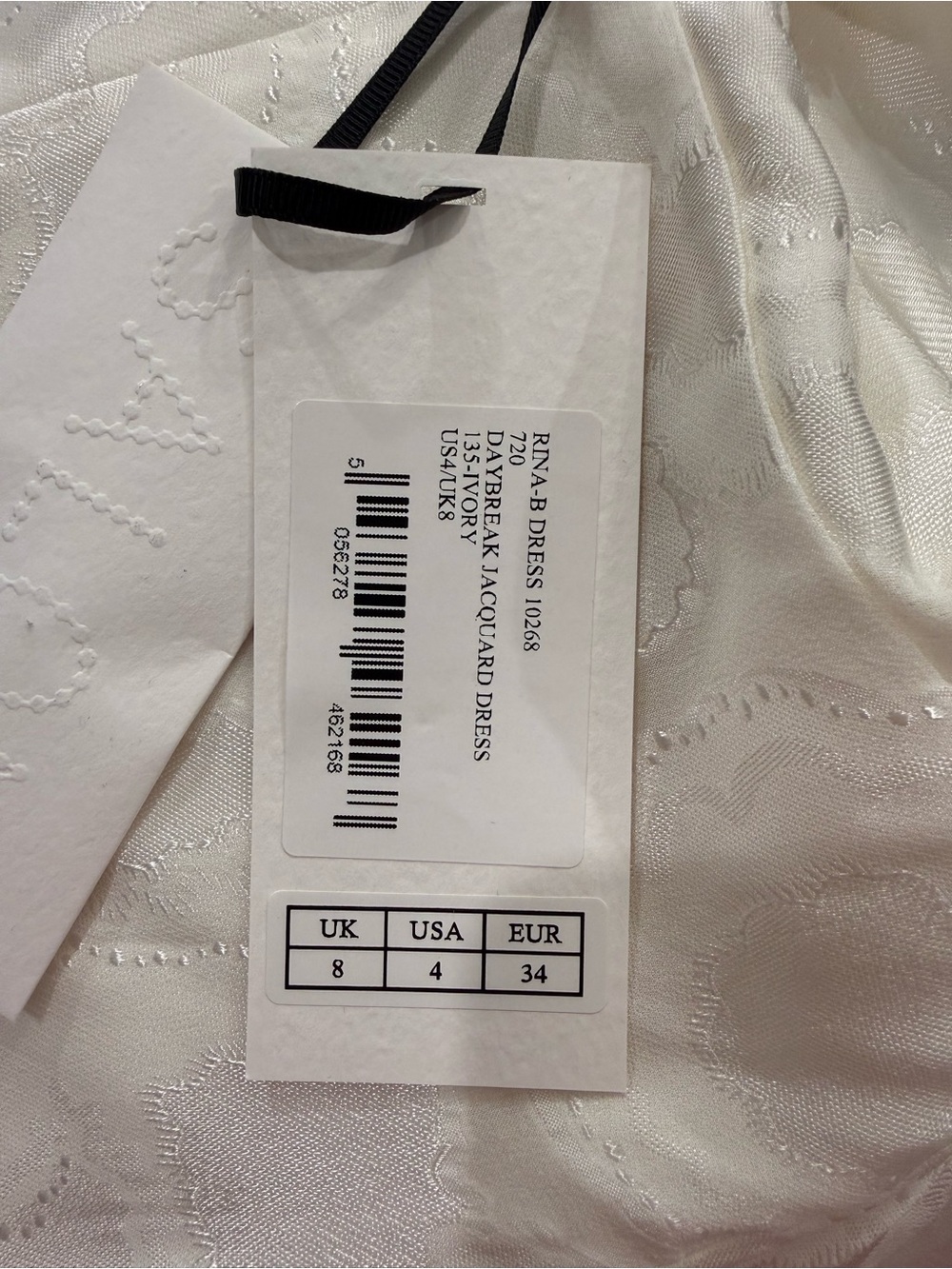 Saloni Ivory Floral Jacquard Long Sleeve Mini Dress - Picture 6 of 6